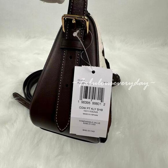 Coach Kailey Shoulder/Crossbody Bag With Cow Print And Tassel CCC84 NWT - Picture 4 of 11